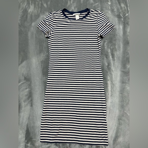 Blue Stripped Bodycon Dress From H&M Size XSmall - Picture 1 of 2